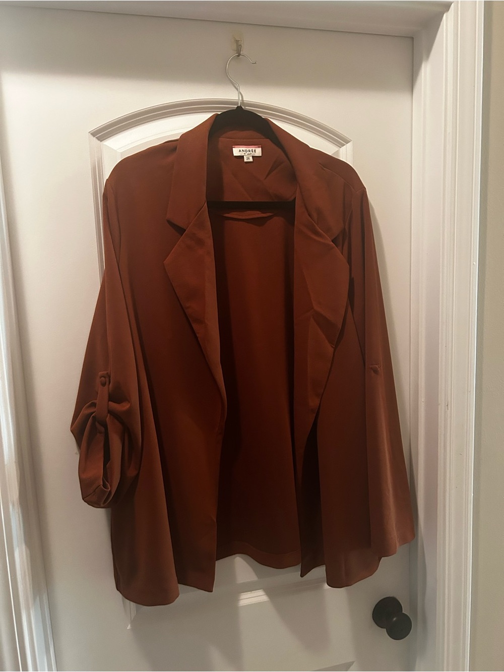 Andree Rust Open-Front Blazer Jacket